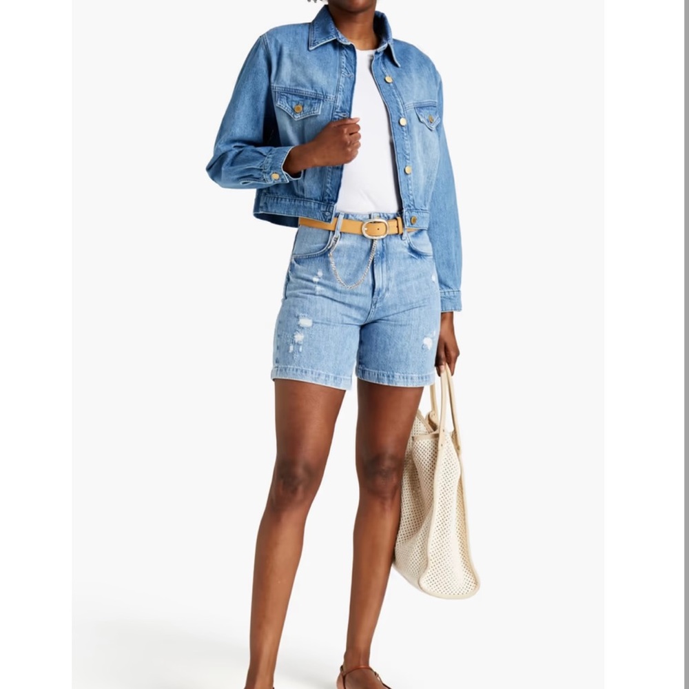 Triarchy distressed denim shorts